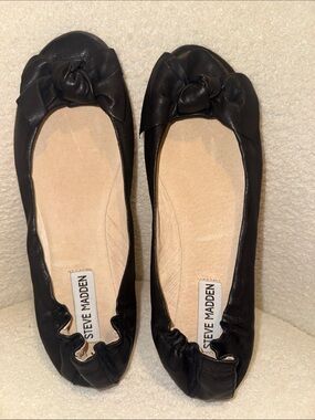 Steve Madden Black Knot Ballet Flats NWOT